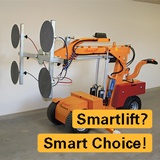 Images of a smartlift crane with text saying "smartlift? smart choice!" over top