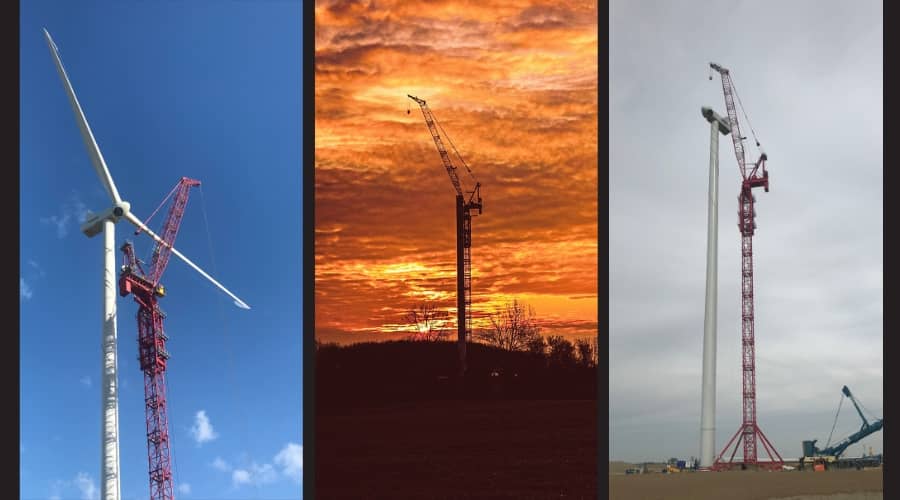 Wind Farm and Luffing Jib Tower Crane